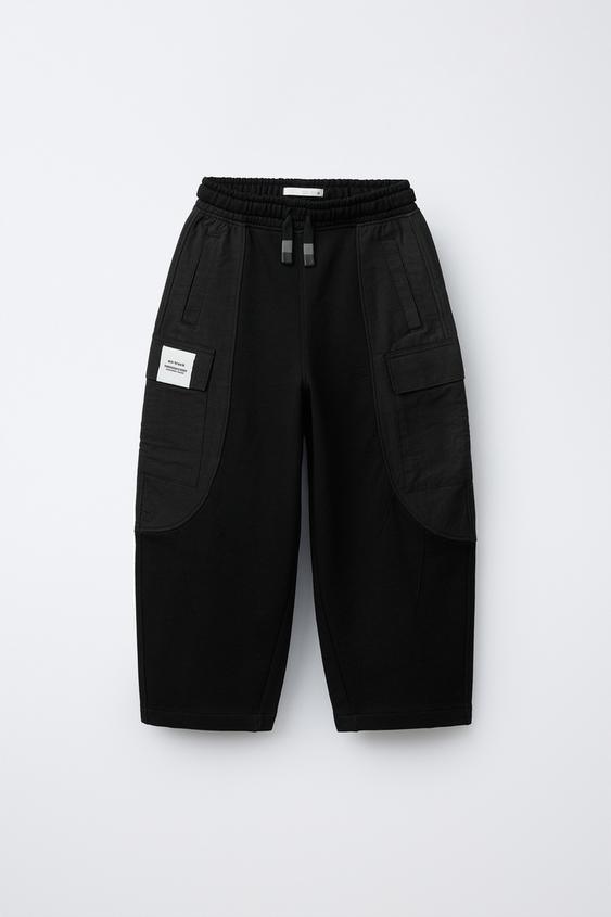 PANTALÓN COMBINADO ETIQUETA - Negro de Zara - Imagen 0