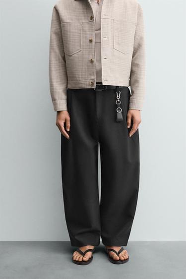 PANTALÓN BALLOON FIT PLIEGUES - Negro de Zara
