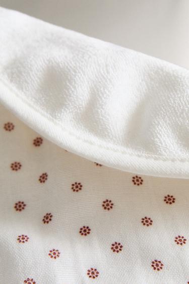 CHILDREN'S BIB WITH MINI FLORAL DESIGN - Oyster-white by Zara - Image 2