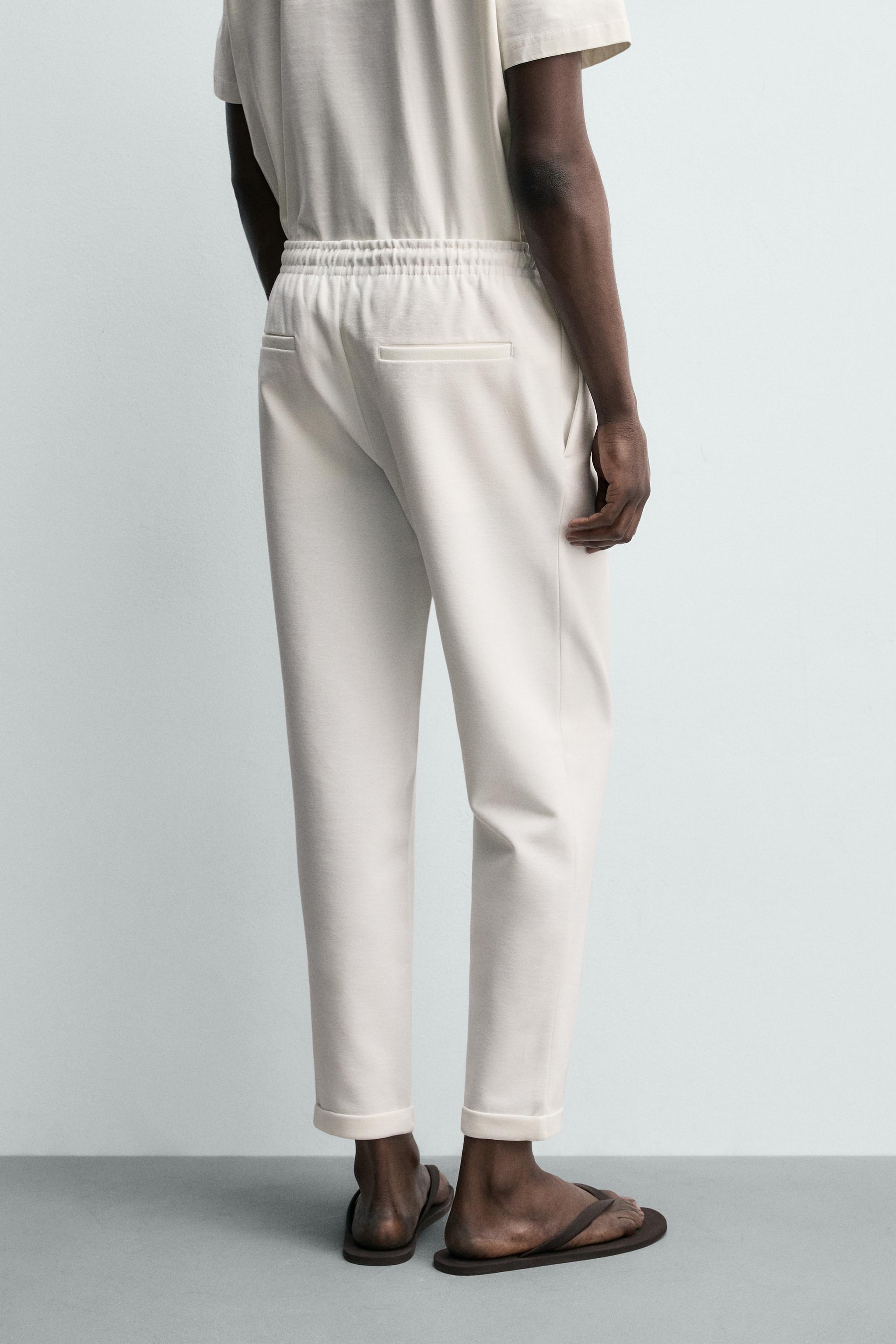 EASY CARE REGULAR FIT PANTS - Oyster-white | ZARA United States