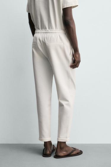 PANTALON STYLE JOGGING À TAILLE EASY CARE - Blanc cassé de Zara - Image 2