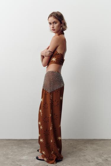 PANTALON LARGE IMPRIMÉ SOLEIL AVEC LIN - Terracota de Zara - Image 2