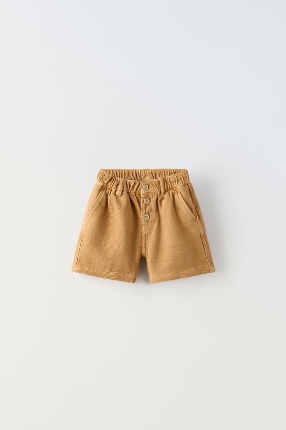 TEXTURED BERMUDAS WITH BUTTONS - camel | ZARA Ireland