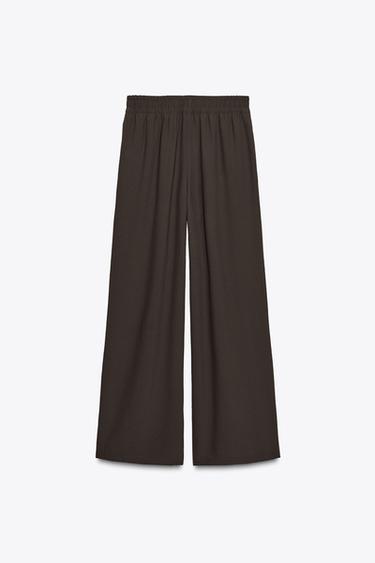 WIDE-LEG TROUSERS - Brown by Zara