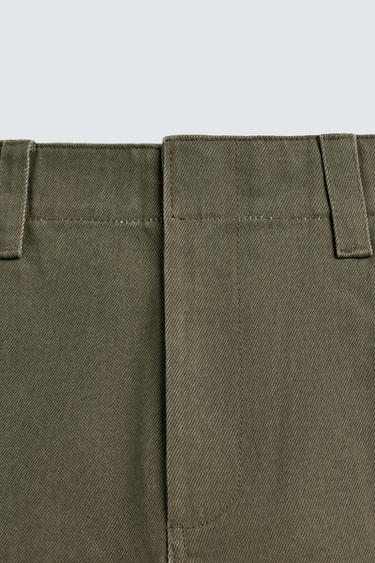 RELAXED FIT CHINO TROUSERS WITH SIDE TABS - Khaki by Zara - Image 7