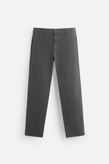 SLIM FIT CHINO TROUSERS - Dark grey by Zara - Image 4