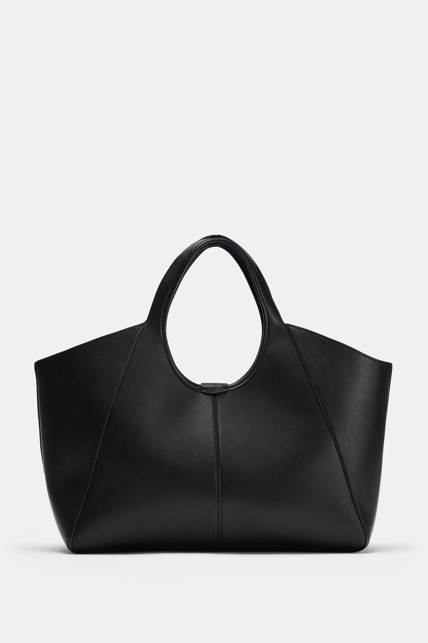 Женская сумка Zara Shopper, цвет: Чёрный — фото 4