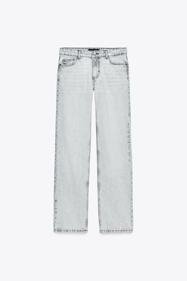 JEANS Z1975 STRAIGHT MED LAV TALJE OG FULD LÆNGDE - grå fra Zara