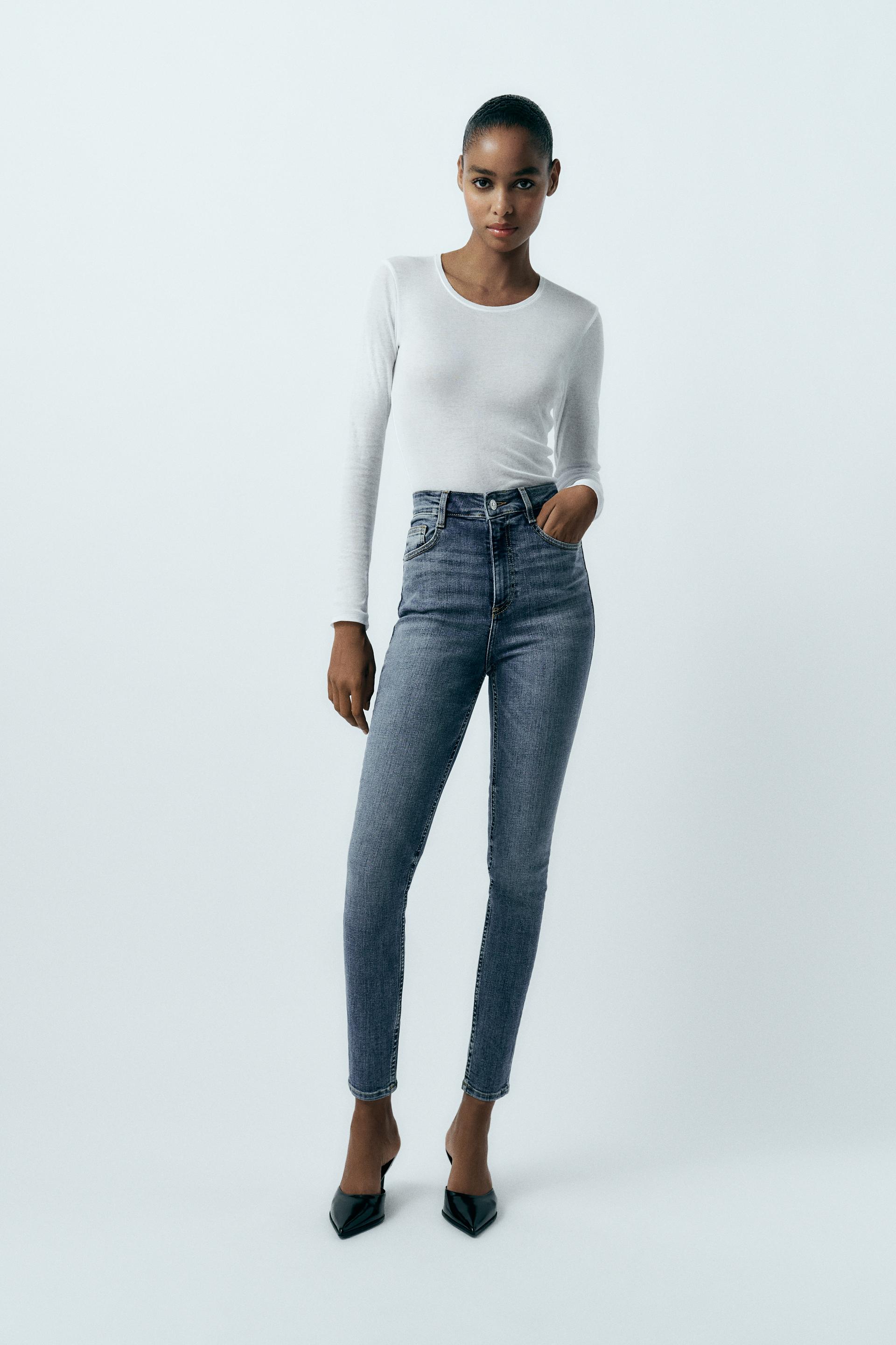 Shop ZARA 2023 SS ZW HIGH RISE DOUBLE WAIST SLIM JEANS (9632/247) by  MarcaBonito