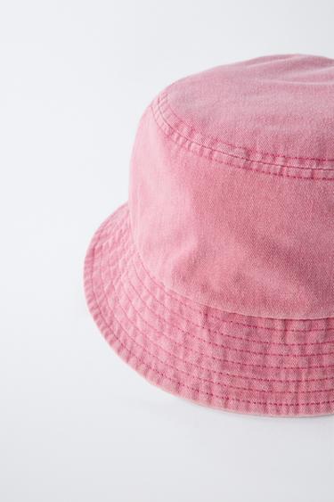 WASHED-EFFECT BUCKET HAT - Pink by Zara - Image 1