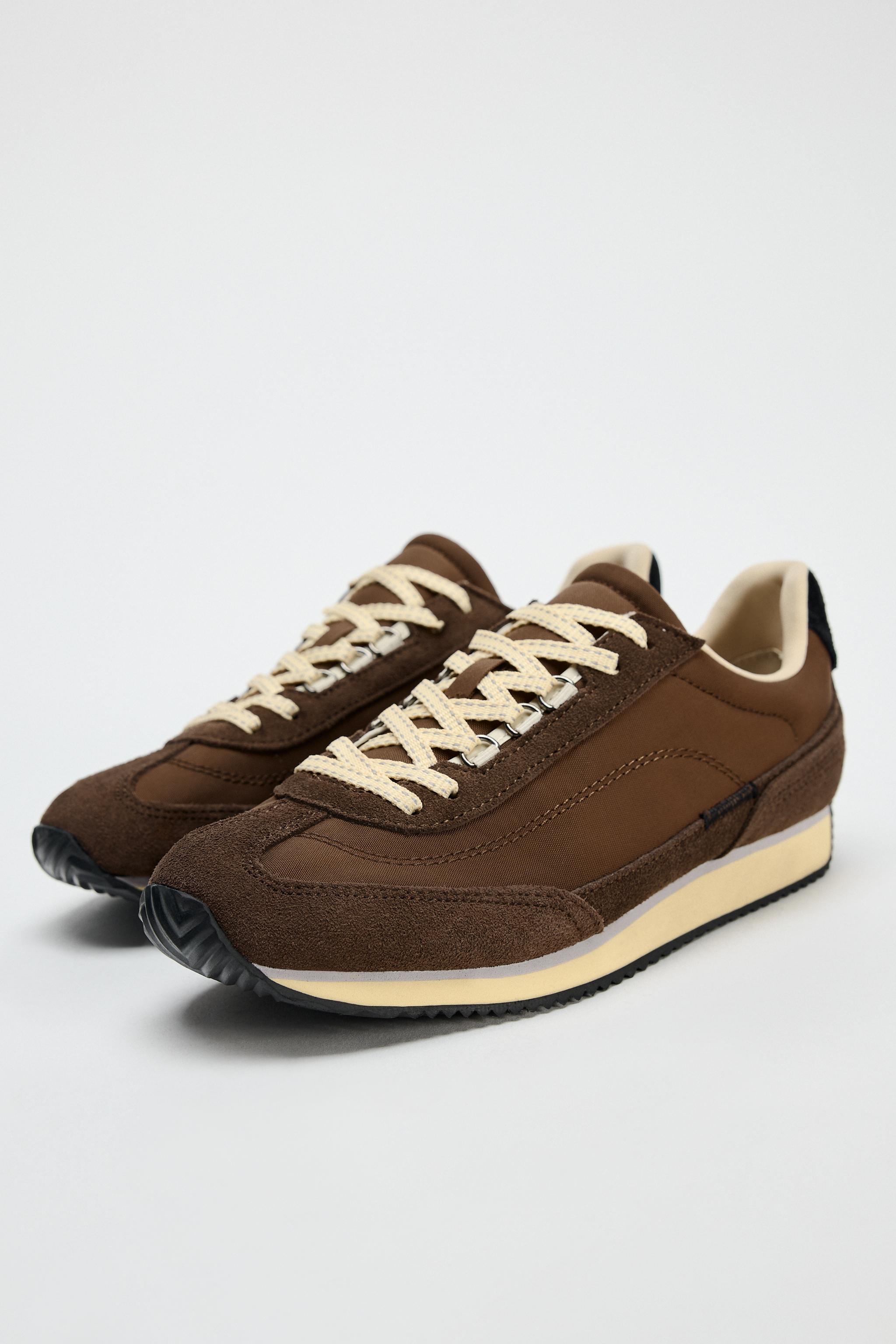 ZARA COMBINATION LEATHER AND MATERIAL 2024 SNEAKERS