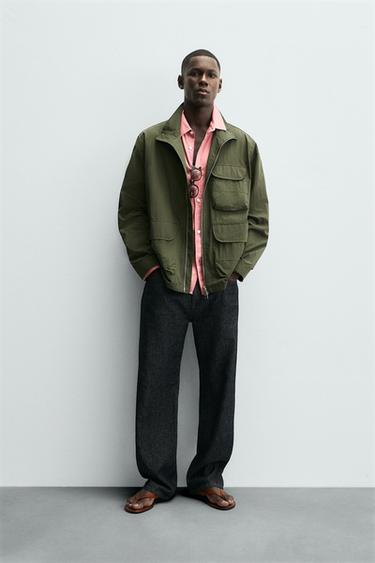 Zara TECHNICAL PARKA WITH POCKETS - Green