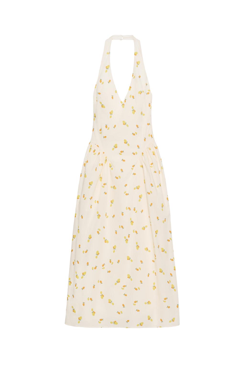 FLORAL POPLIN HALTER MIDI DRESS - image 3