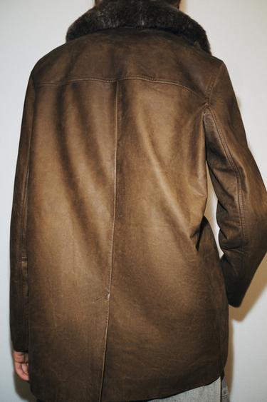VESTE EN CUIR ZW COLLECTION LIMITED EDITION - Marron de Zara - Image 2