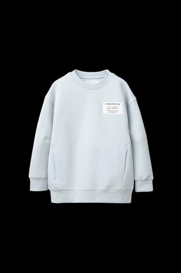 SPORTY-SWEATSHIRT MIT ETIKETT - Hellblau von Zara