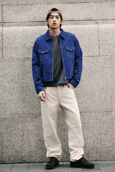 Zara 直筒版牛仔褲 - 磨白色