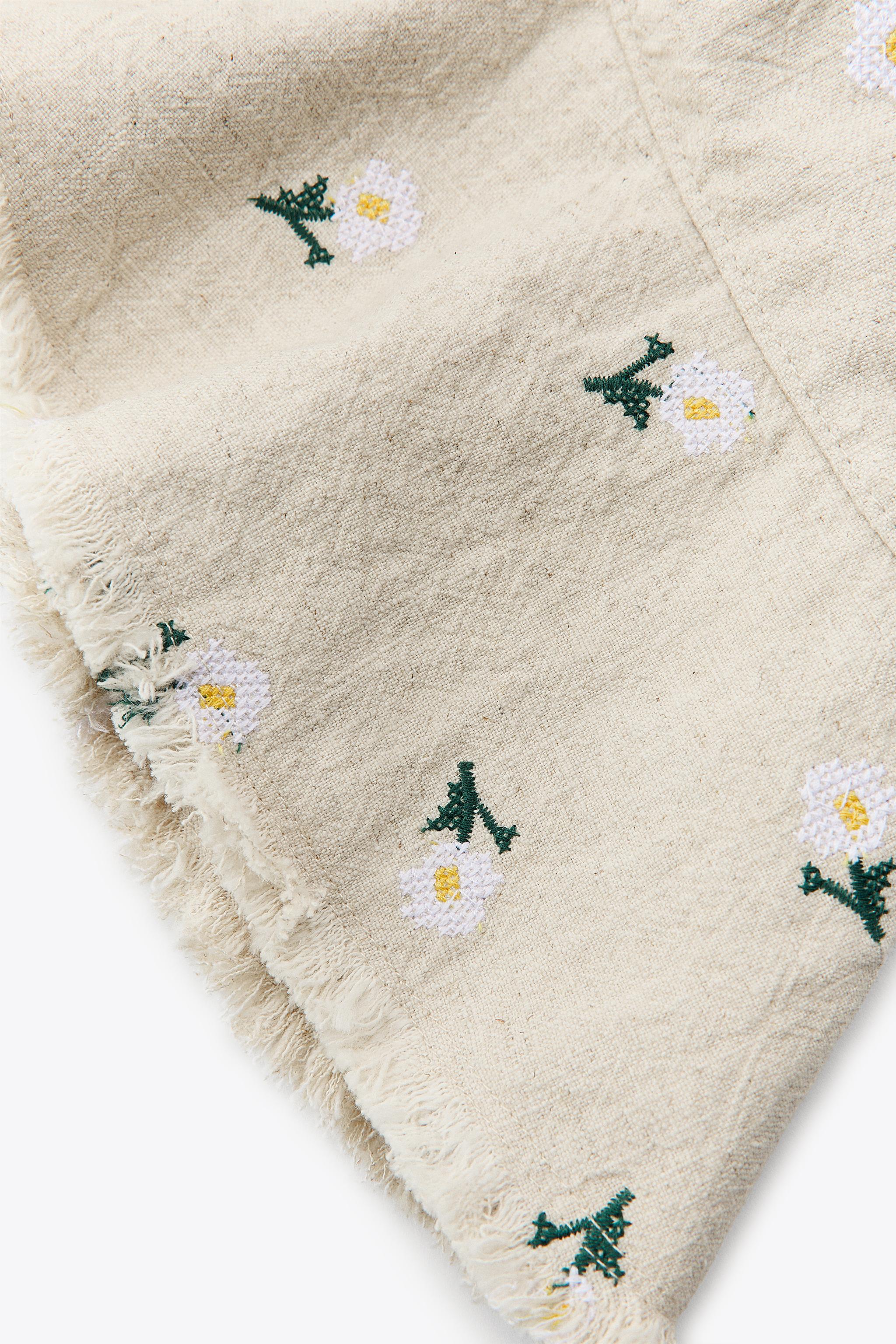 EMBROIDERED FLORAL BUCKET HAT - Ecru | ZARA United States