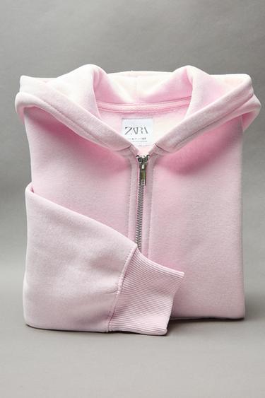 SUDADERA CAPUCHA CREMALLERA - Rosa de Zara