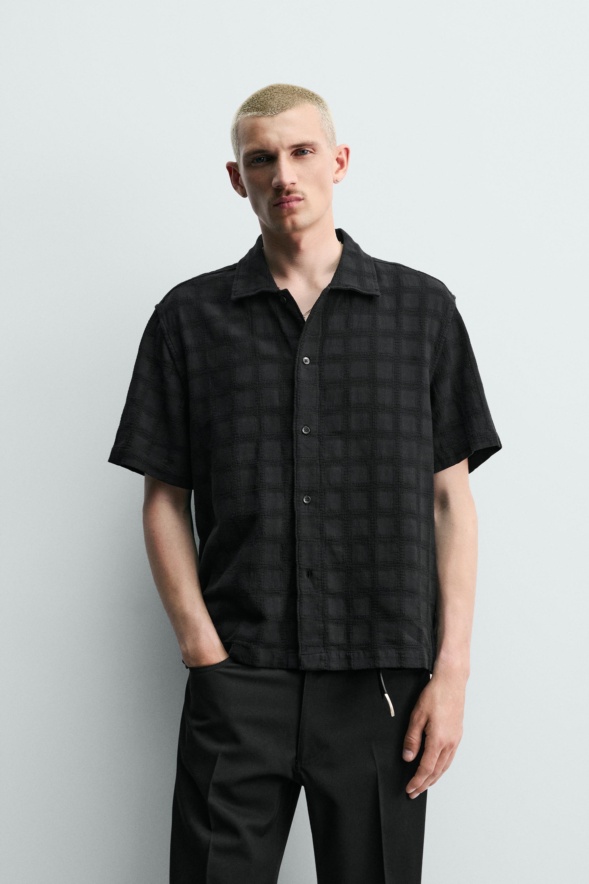 ウォッシュドテクスチャーシャツ - ライトブルー | ZARA Japan / 日本