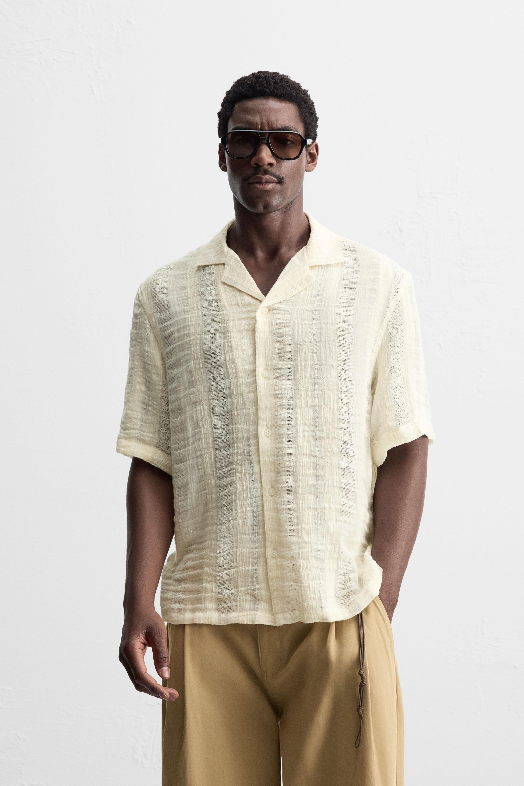 CHEMISE JACQUARD COTON ET LIN