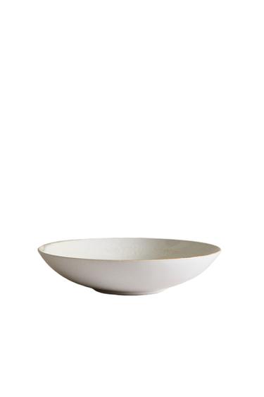 ASSIETTE CREUSE GRÈS - Écru de Zara
