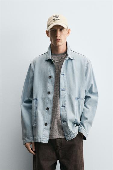 CHAQUETA DENIM LAVADA - Azul claro de Zara