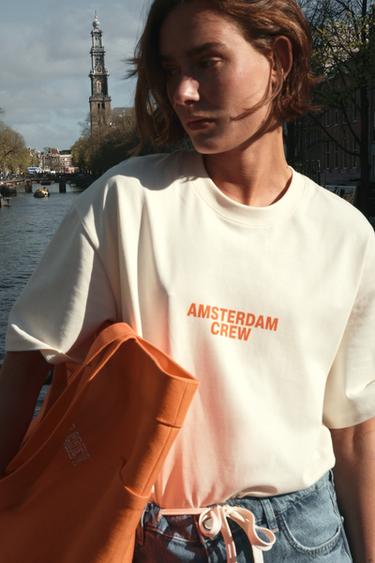 MAXI TWILL TOTE BAG - Orange by Zara - Image 1