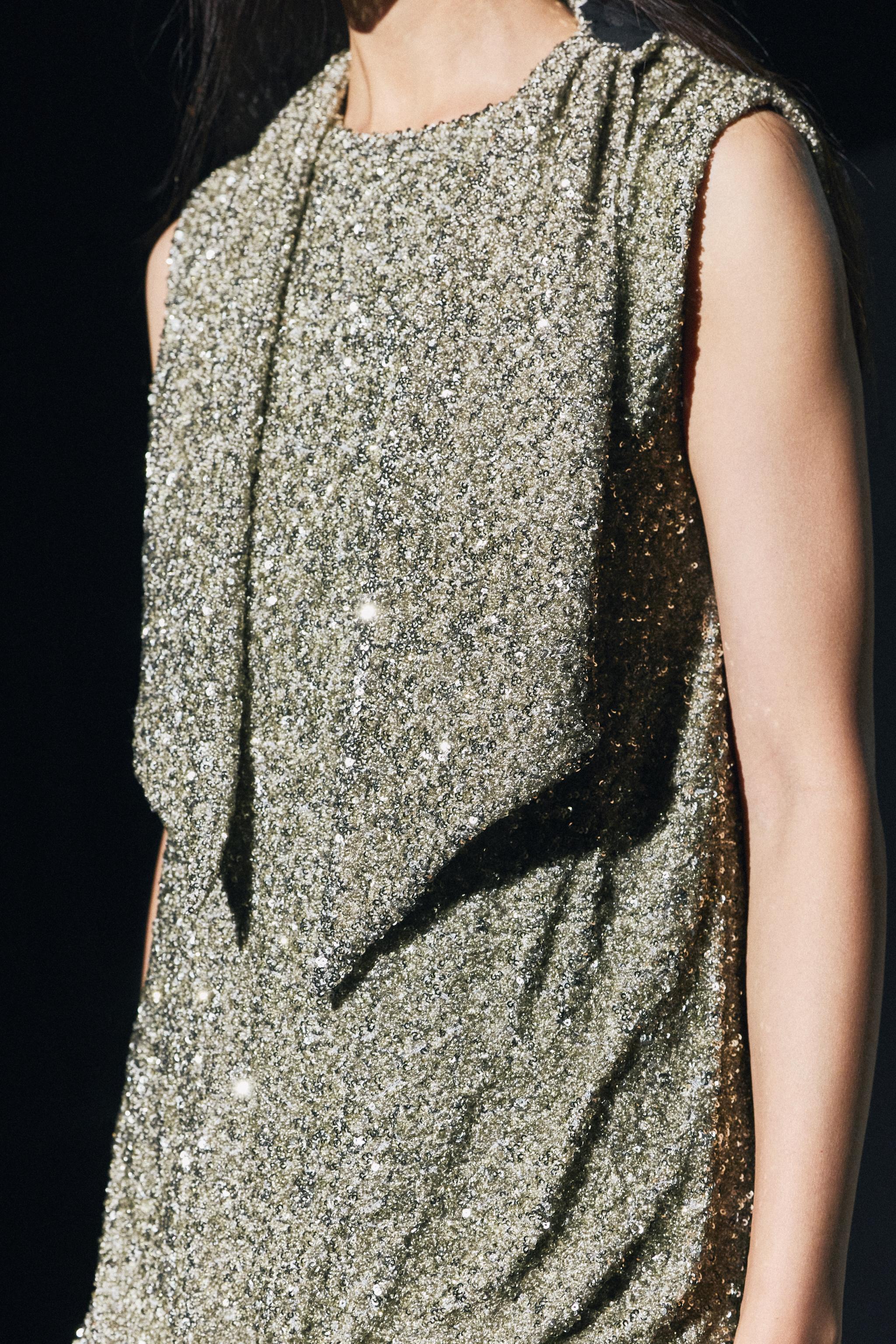 SEQUIN DRESS WITH HEADBAND ZW COLLECTION - Silver | ZARA