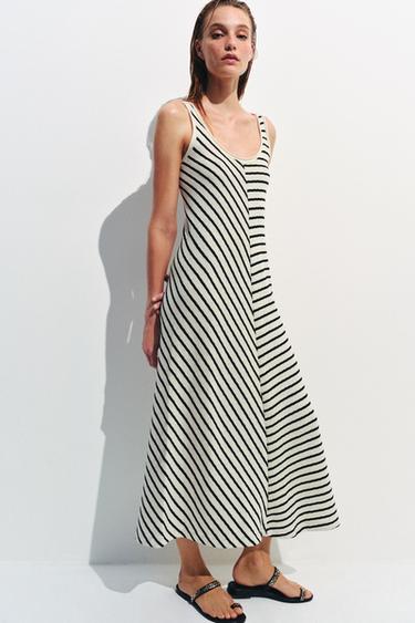 VESTIDO RÚSTICO ÀS RISCAS - listrado da Zara