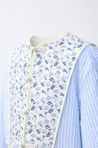 VESTE REMBOURRÉE PATCHWORK - Bleu / Blanc de Zara - Image 4