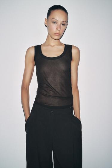 TOP IN MAGLIA EXTRAFINE - Nero di Zara