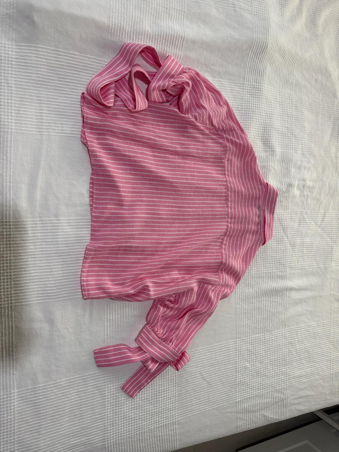 STRIPED LINEN-BLEND SHIRT WITH TIES - Image 2