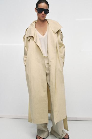 ZW COLLECTION HIGH NECK TRENCH COAT - Butter by Zara - Image 3