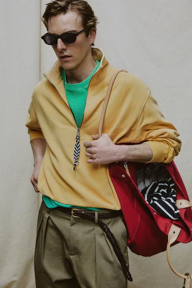 BOLSO SHOPPER DETALLES PIEL AARON LEVINE X ZARA - Rojo de Zara