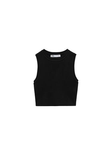 BASIC CROPPED KNIT TOP
