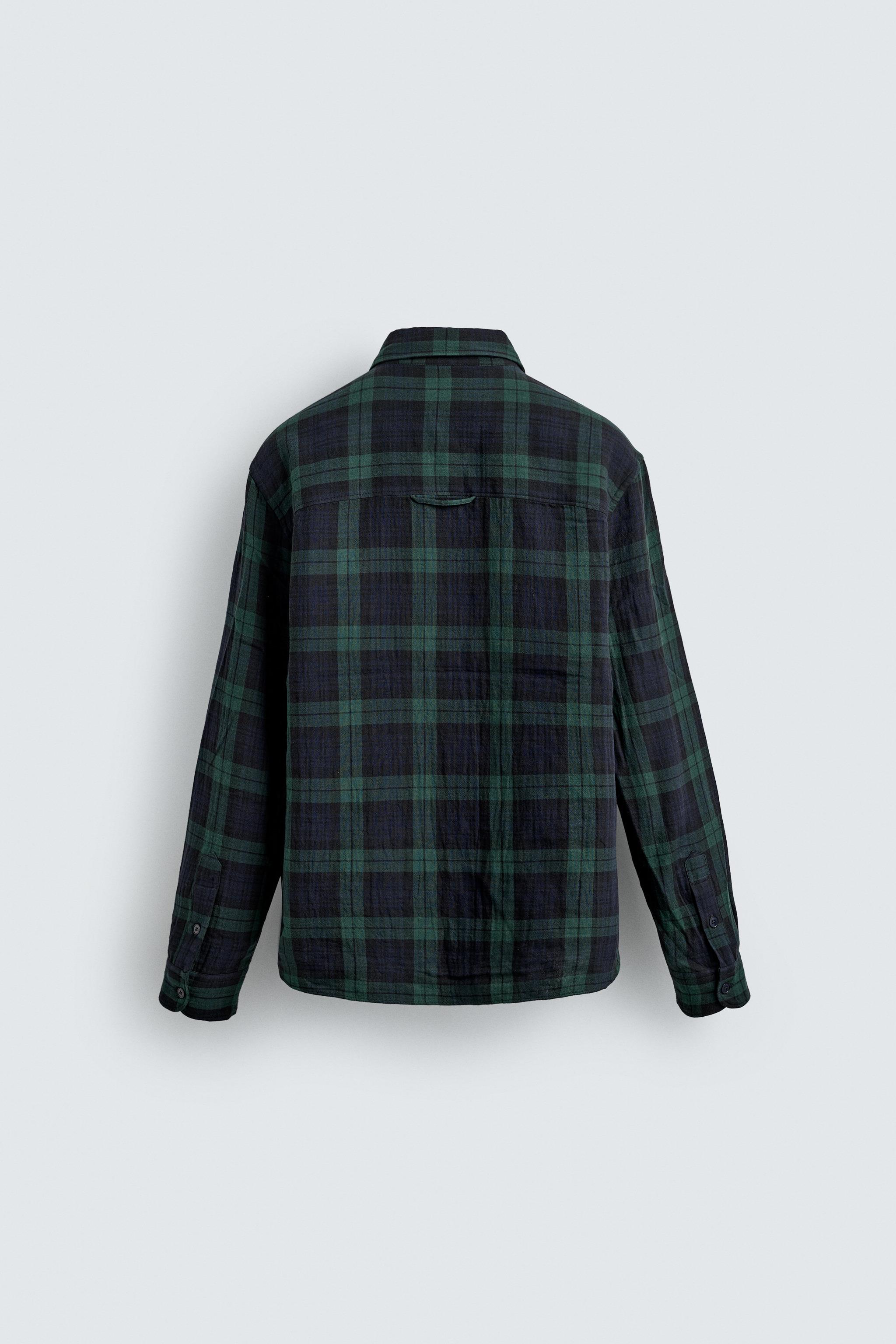 TEXTURED CHECK SHIRT - Blue / Green | ZARA South Africa
