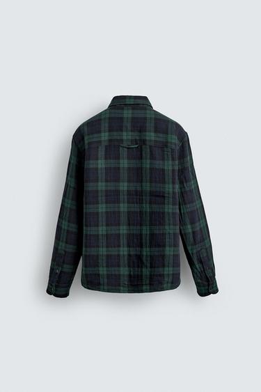 TEXTURED CHECK SHIRT - Blue / Green by Zara - Image 7
