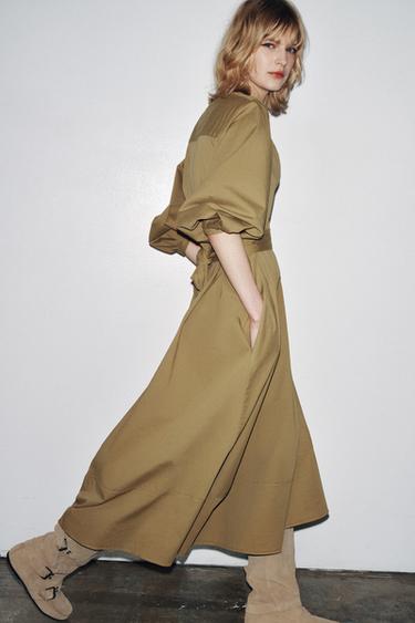 SPLIT SUEDE BUCKLED BOOTS - Sand Brown by Zara