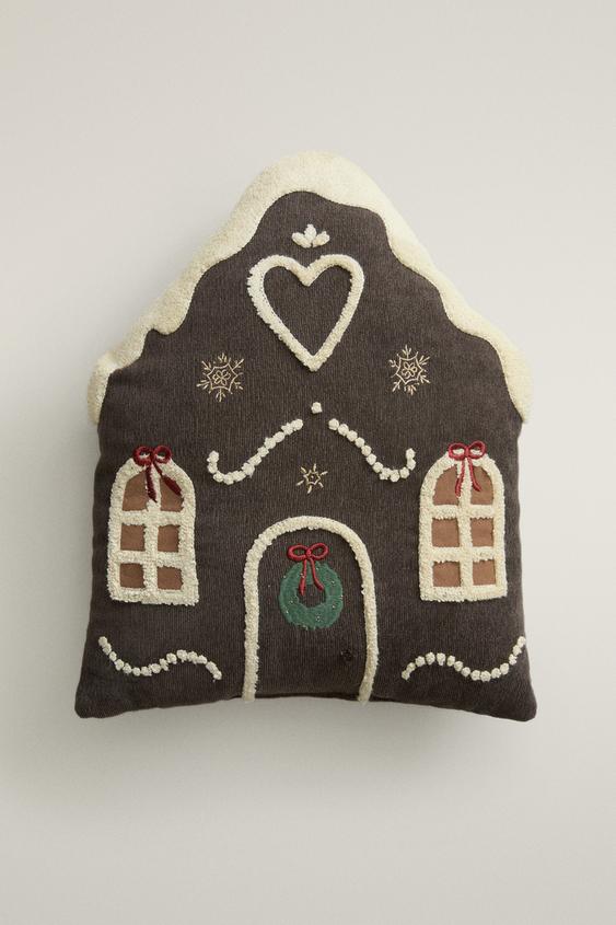 COUSSIN ENFANT VELOURS MAISON DE NOËL - Marron de Zara - Image 0