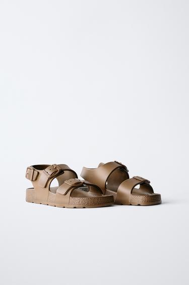 Zara POOL SLIDES - Brown