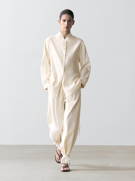 Flowing overshirt with collar detail