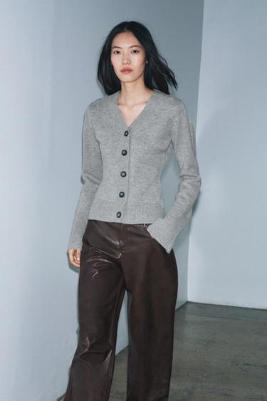 100% WOOL FITTED JACKET - Grey by Zara - Image 3