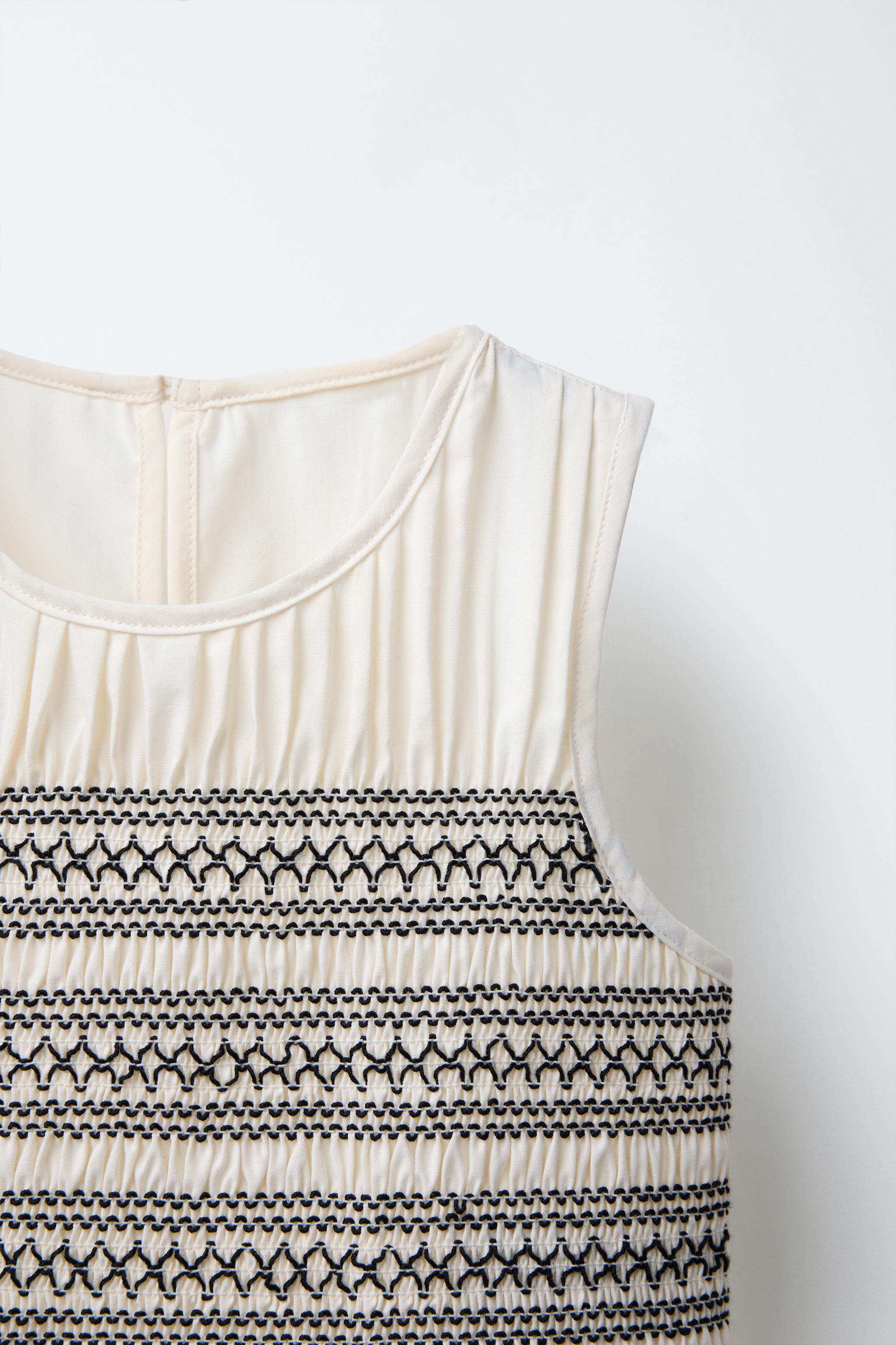CONTRAST ELASTIC TOP - Ecru | ZARA United States