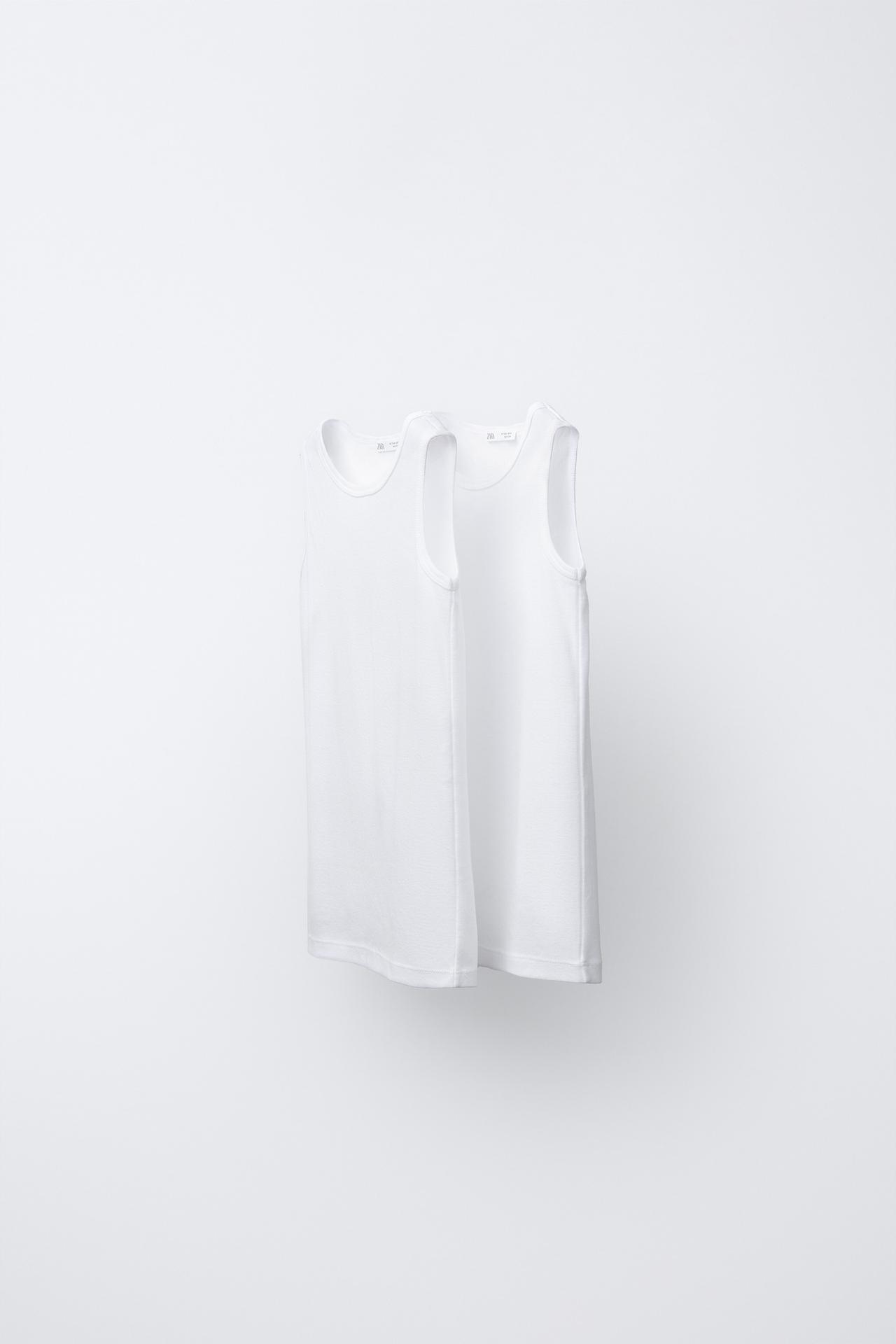 TWO-PACK OF SLEEVELESS T-SHIRTS — White