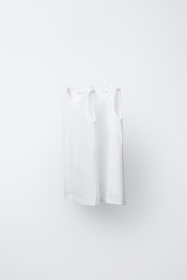 TWO-PACK OF SLEEVELESS T-SHIRTS — White 1