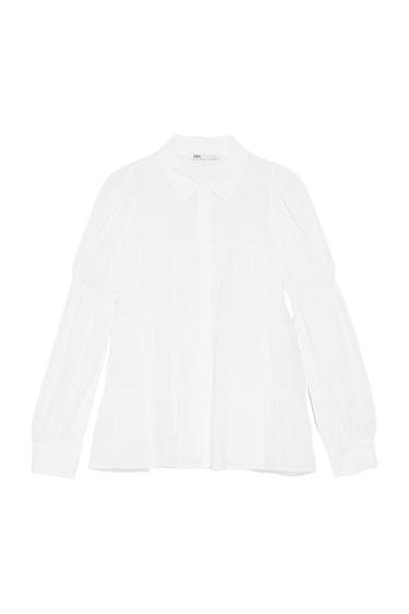 GATHERED POPLIN SHIRT