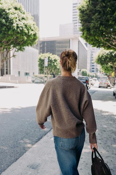 SOFT KNIT V-NECK SWEATER - Mink marl by Zara - Image 5