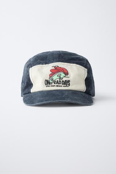 WASHED EFFECT EMBROIDERED CAP - Blue by Zara - Image 3