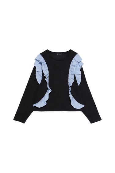 CONTRAST POPLIN SWEATSHIRT