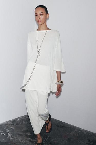 TOP OVERSIZE EN MAILLE - Écru de Zara - Image 0